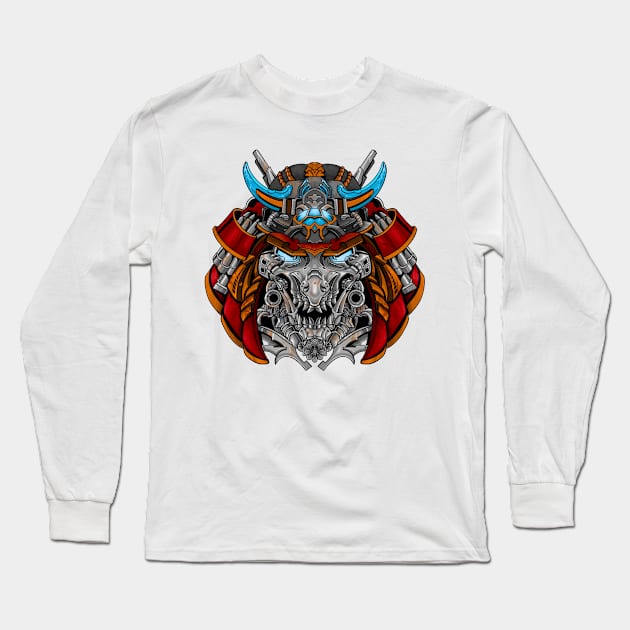 japanese samurai warrior Long Sleeve T-Shirt by nanang illustrator